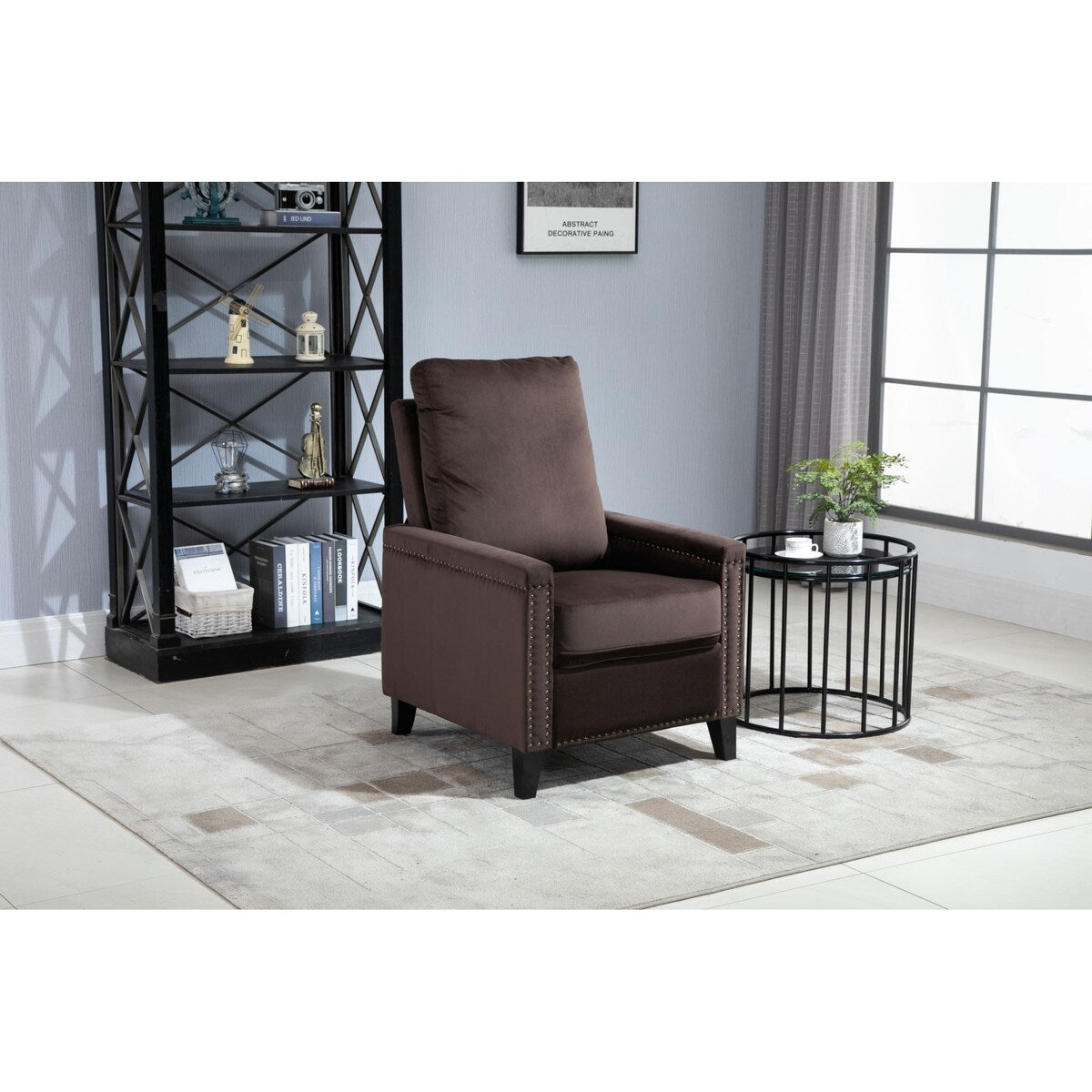 Recliner Chair Velvet Manual Standard Reclining Sofa Living Room Chair