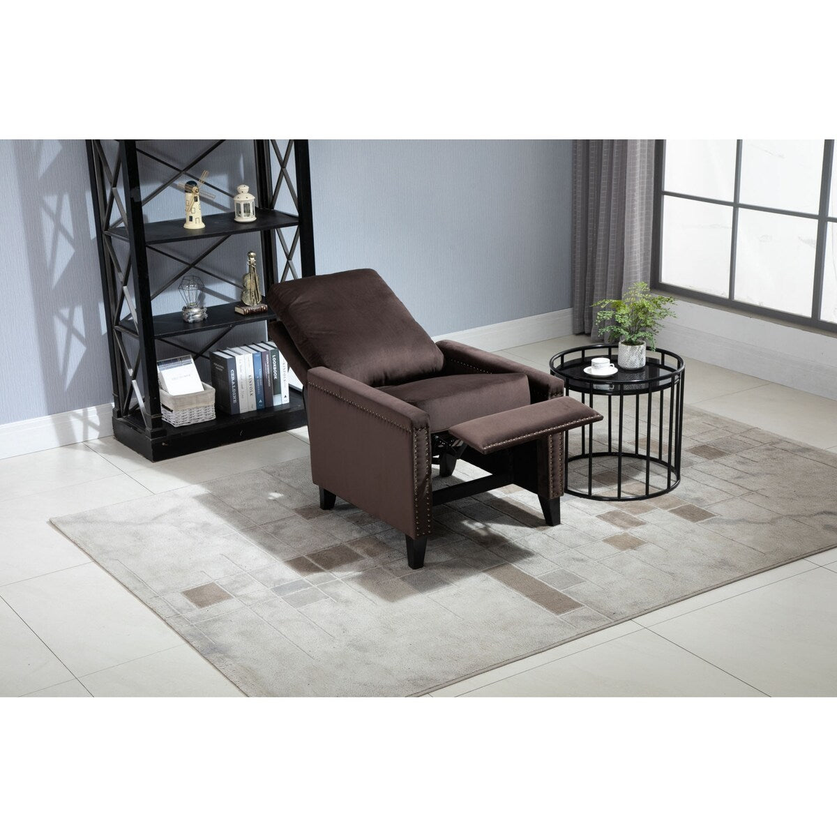 Recliner Chair Velvet Manual Standard Reclining Sofa Living Room Chair