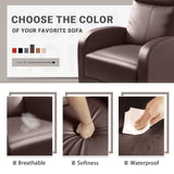 Recliner Chair, Recliner Sofa PU Leather for Adults, Recliners Home Theater Seating with Lumbar Support, Reclining Sofa Chair