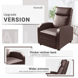 Recliner Chair, Recliner Sofa PU Leather for Adults, Recliners Home Theater Seating with Lumbar Support, Reclining Sofa Chair