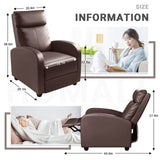Recliner Chair, Recliner Sofa PU Leather for Adults, Recliners Home Theater Seating with Lumbar Support, Reclining Sofa Chair