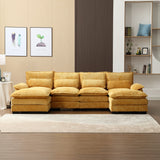 Recliner Sofa, U-shaped Sectional Sleeper Sofa with Chaise, Modular Sectional Sofa for Living Room, Chenille Fabric Couch