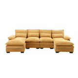 Recliner Sofa, U-shaped Sectional Sleeper Sofa with Chaise, Modular Sectional Sofa for Living Room, Chenille Fabric Couch