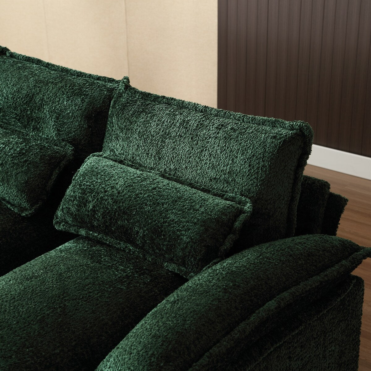 Recliner Sofa, U-shaped Sectional Sleeper Sofa with Chaise, Modular Sectional Sofa for Living Room, Chenille Fabric Couch