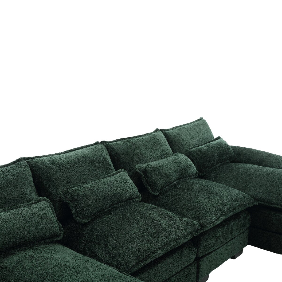 Recliner Sofa, U-shaped Sectional Sleeper Sofa with Chaise, Modular Sectional Sofa for Living Room, Chenille Fabric Couch