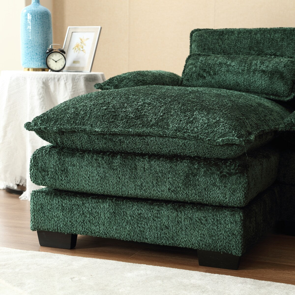Recliner Sofa, U-shaped Sectional Sleeper Sofa with Chaise, Modular Sectional Sofa for Living Room, Chenille Fabric Couch