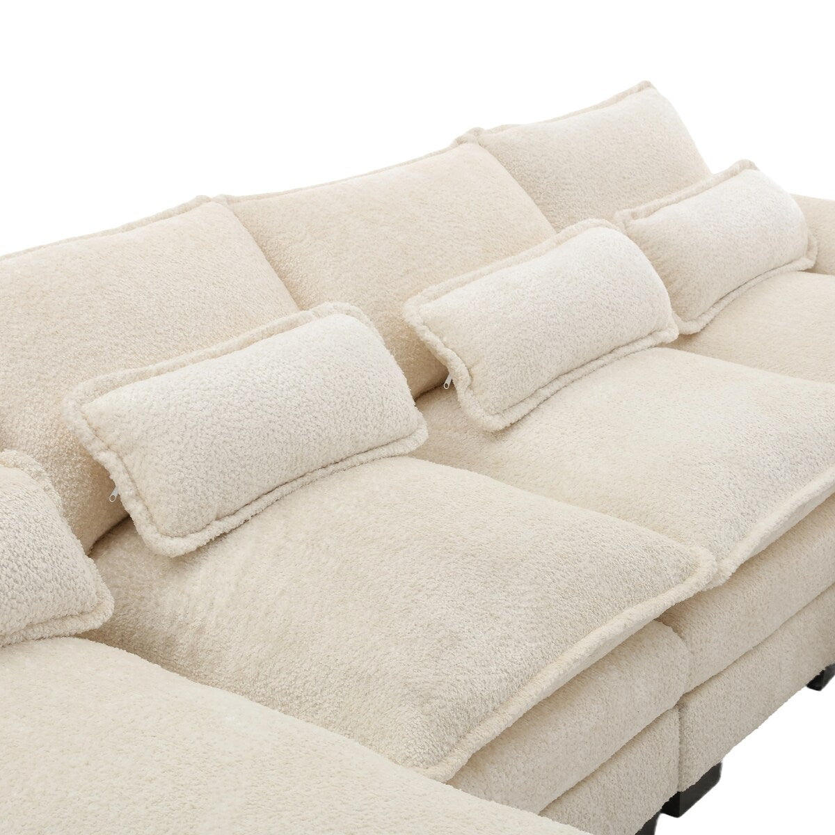 Recliner Sofa, U-shaped Sectional Sleeper Sofa with Chaise, Modular Sectional Sofa for Living Room, Chenille Fabric Couch