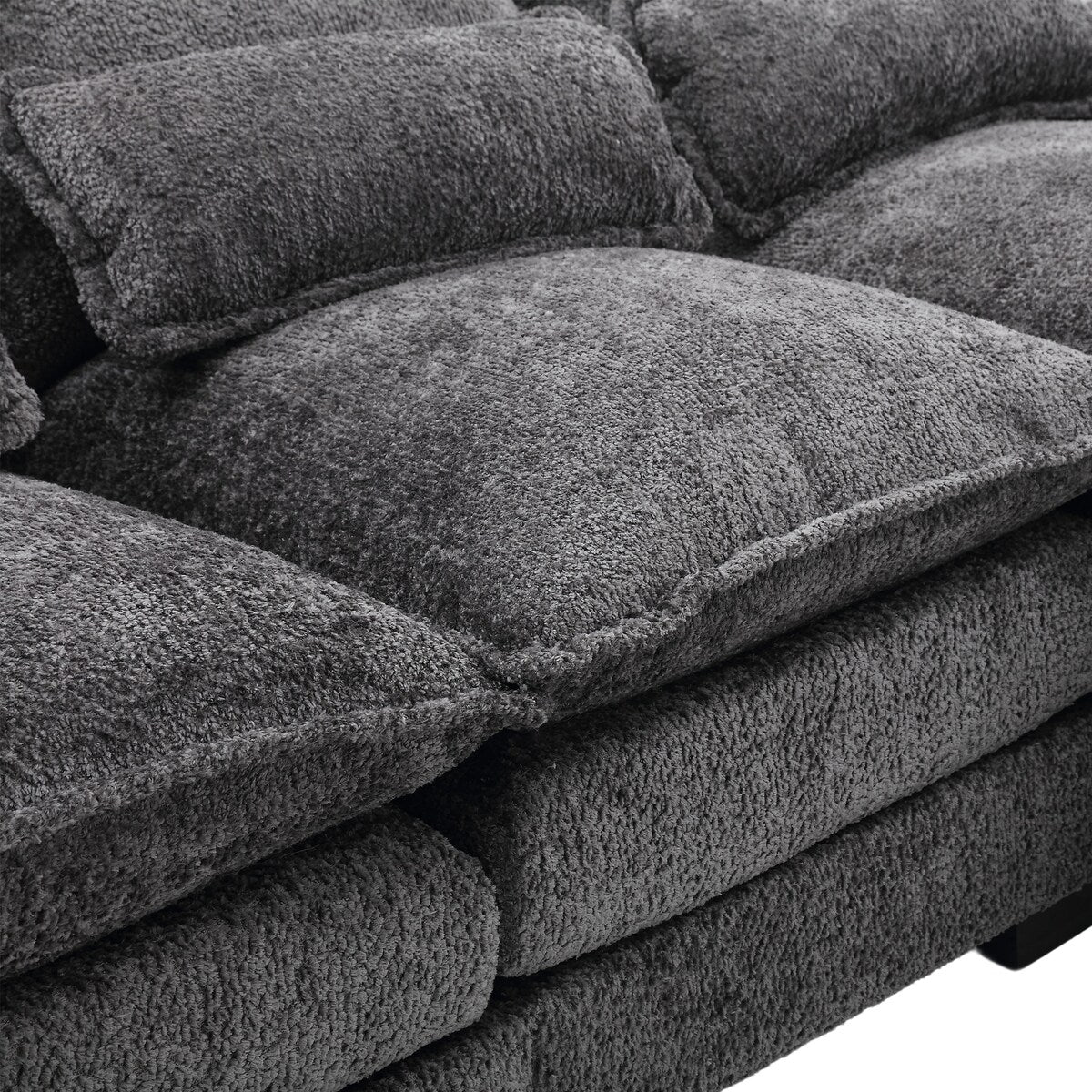 Recliner Sofa, U-shaped Sectional Sleeper Sofa with Chaise, Modular Sectional Sofa for Living Room, Chenille Fabric Couch