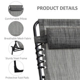 Reclining Chaise Lounge Chair, Portable Sun Lounger, Folding Camping Cot