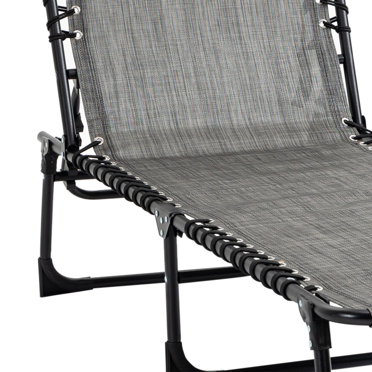 Reclining Chaise Lounge Chair, Portable Sun Lounger, Folding Camping Cot