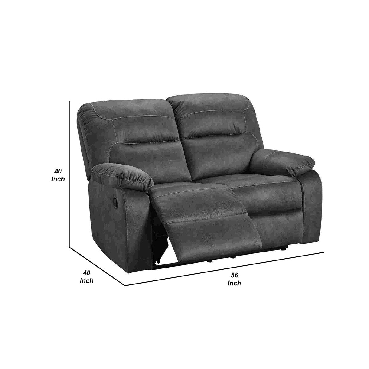 Reclining Loveseat with Corner blocked Frame, Slate Grey