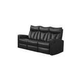 Black Bonded Leather Reclining Sofa