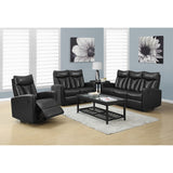 Black Bonded Leather Reclining Sofa