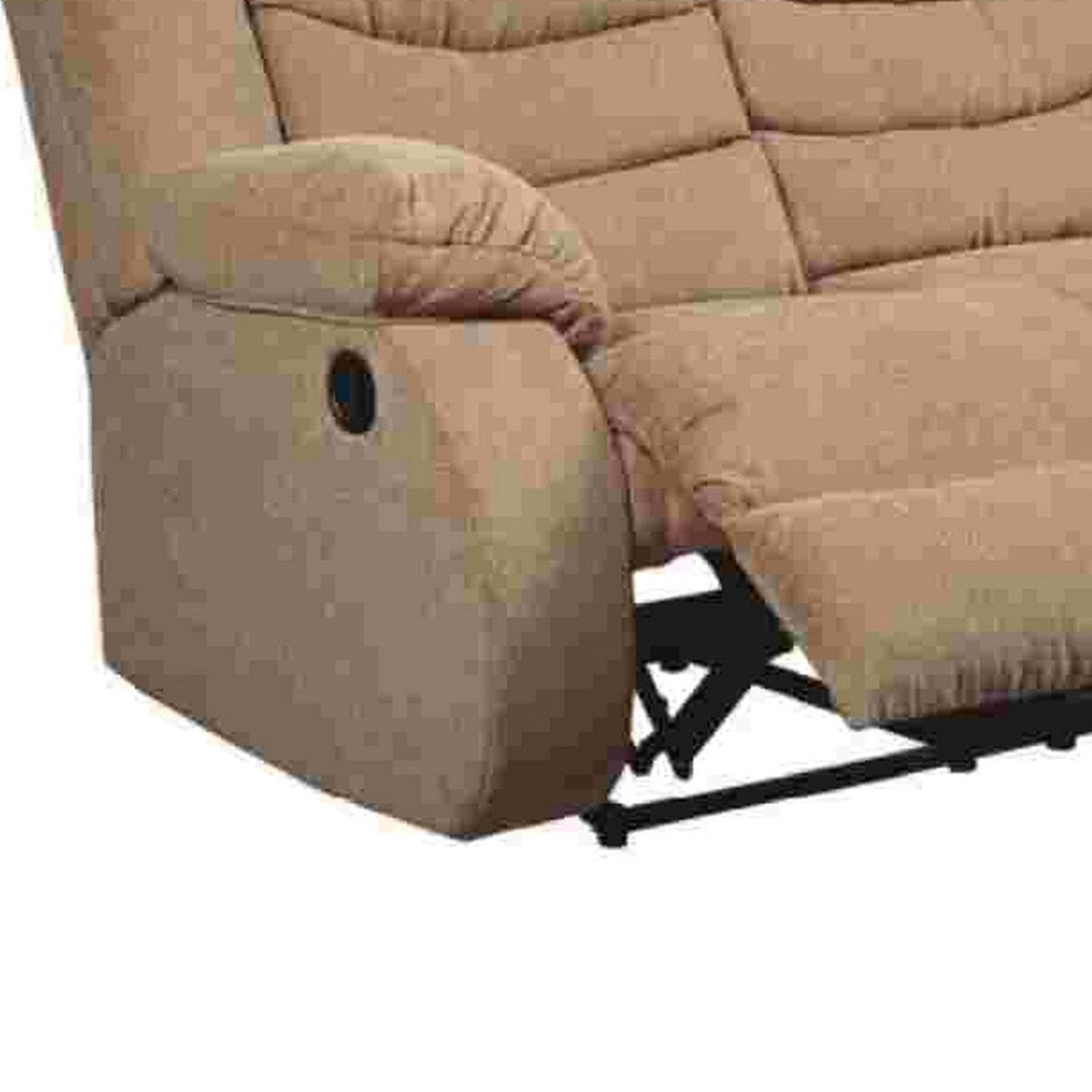 Reclining Sofa with Pull Tab Reclining Motion, Mocha Brown