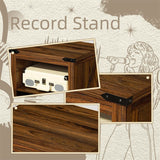 Record Player Stand with Vinyl Record Storage - 15.74"D x 19.68"W x 29.01"H