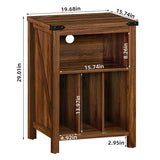 Record Player Stand with Vinyl Record Storage - 15.74"D x 19.68"W x 29.01"H