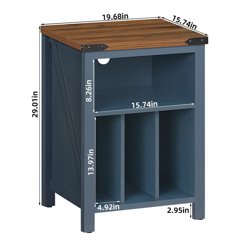 Record Player Stand with Vinyl Record Storage - 15.74"D x 19.68"W x 29.01"H