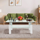 Rectangle 2-Tier Glass Coffee Table with Metal Legs,Modern Side Center Table