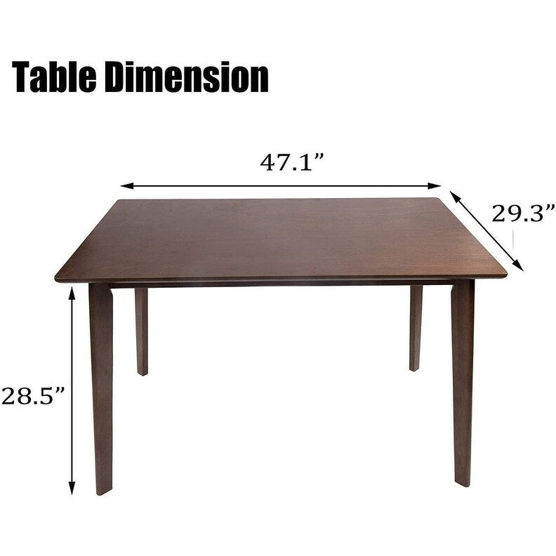 Rectangle 6-Person Wood Dining Tables for Kitchen Modern Home Furniture Espresso - 47.1x29.3x28.5in