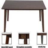 Rectangle 6-Person Wood Dining Tables for Kitchen Modern Home Furniture Espresso - 47.1x29.3x28.5in