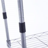 Rectangle Carbon Steel Metal Assembly 4-Shelf Storage Rack Silver Grey - 13.77" x 9.84" x 31.5"