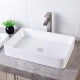 24 in. x 16 in. Bathroom Vessel Sink Modern Rectangle Bathroom Above in White Basin - 24" L x 16" W x 5" H