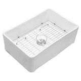 Aurora Decor Fireclay Single Bowl Farmhouse Kitchen Sink - 30 in. Width