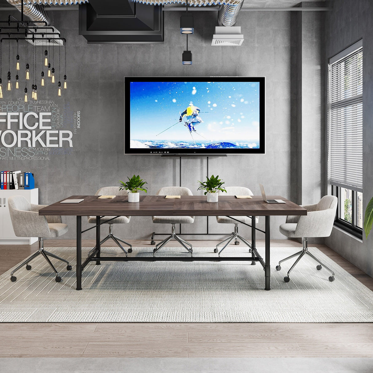 Rectangle Meeting Seminar Table for Conference Room, 70.8" W x 35.4" D