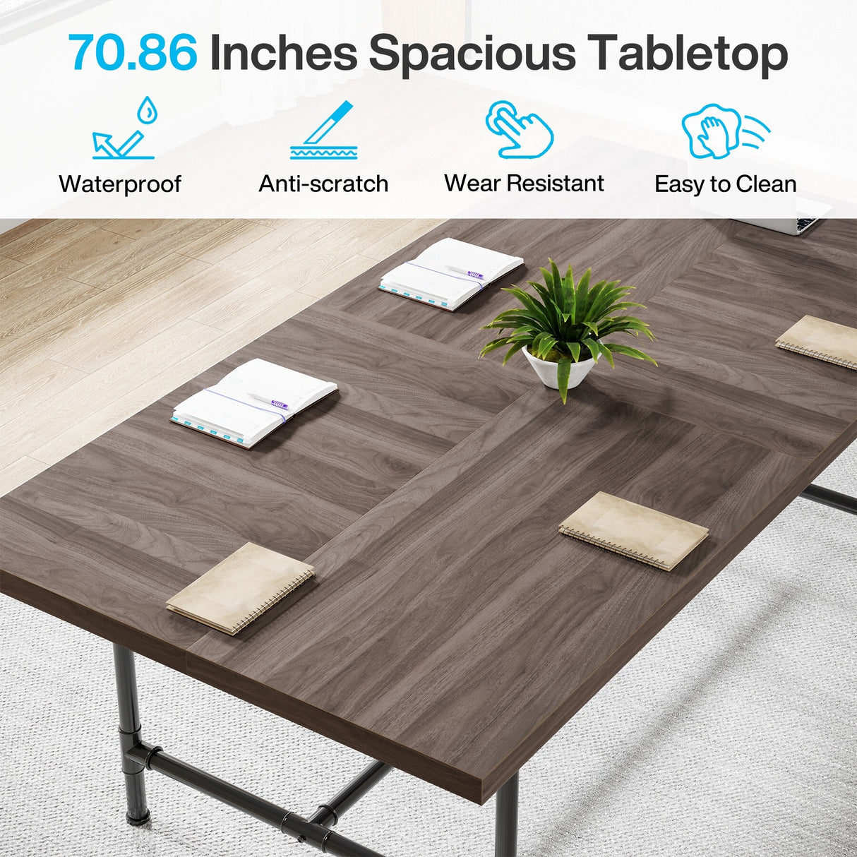Rectangle Meeting Seminar Table for Conference Room, 70.8" W x 35.4" D