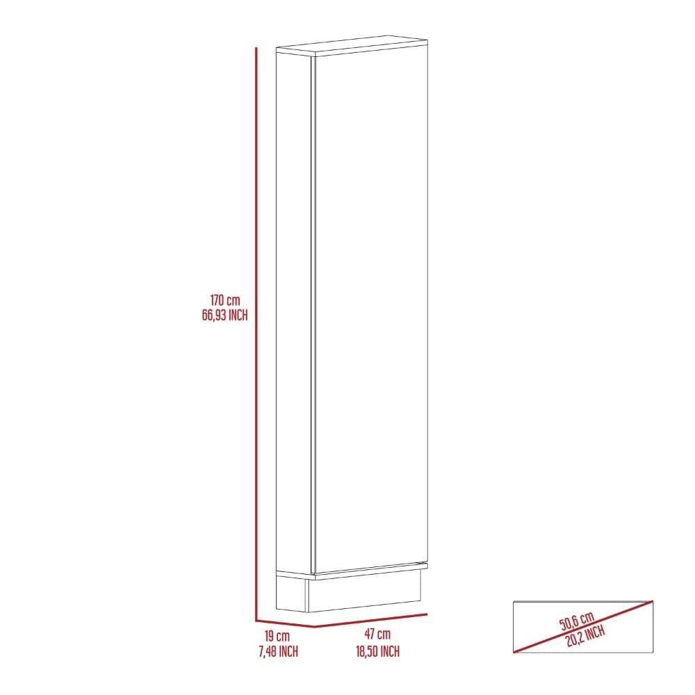 Rectangle Tall Shoe Cabinet with Mirror