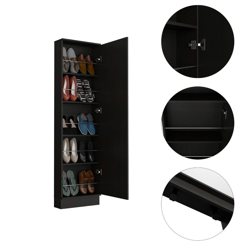 Rectangle Tall Shoe Cabinet with Mirror