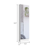 Rectangle Tall Shoe Cabinet with Mirror