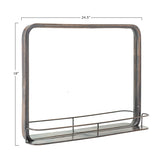 Rectangle Wall Mirror with Shelf, Metal Frame & Antique Copper Finish - Antiqued Copper