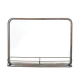 Rectangle Wall Mirror with Shelf, Metal Frame & Antique Copper Finish - Antiqued Copper