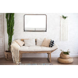 Rectangle Wall Mirror with Shelf, Metal Frame & Antique Copper Finish - Antiqued Copper