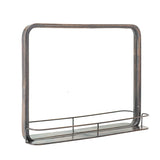 Rectangle Wall Mirror with Shelf, Metal Frame & Antique Copper Finish - Antiqued Copper