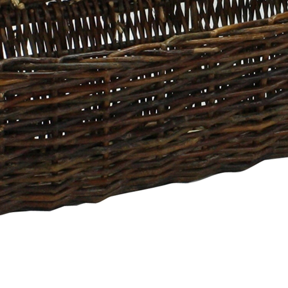 Rectangle Willow Woven Wall Basket with Looped Handles, Large, Brown