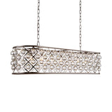 Rectangular 7 Light 50" Polished Nickel Clear Glass Chandelier - 15.00