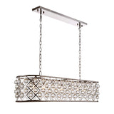 Rectangular 7 Light 50" Polished Nickel Clear Glass Chandelier - 15.00