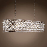 Rectangular 7 Light 50" Polished Nickel Clear Glass Chandelier - 15.00