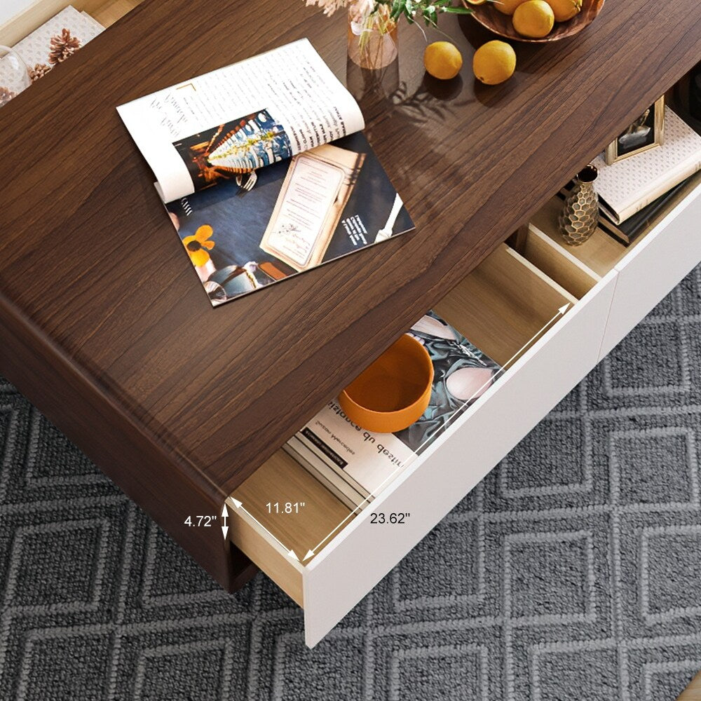 Gwen solid wood coffee table with storage top
