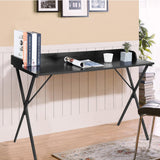 Rectangular Computer Writing Desk, Streamlined Silhouette, X-Shaped Metal Legs