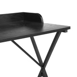 Rectangular Computer Writing Desk, Streamlined Silhouette, X-Shaped Metal Legs