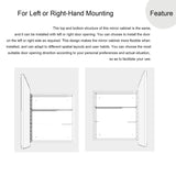 Rectangular Framed Surface/Recessed Mount Mirrored Medicine Cabinet with Shelves