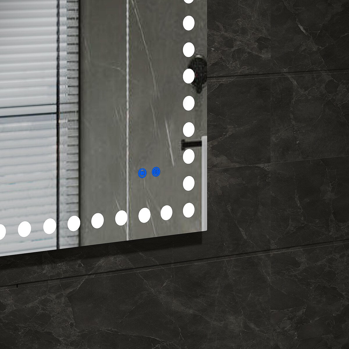 Rectangular Frameless LED Light Anti-Fog Wall Bathroom Vanity Mirror in Silver