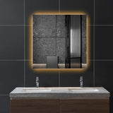 WINGBO Rectangular Illuminated Bathroom Wall Mounted Vanity Mirror Backlit Makeup Mirror