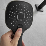 Rectangular Matte Black Rain Shower Faucet System Showerheads with handheld Showerheads,Wall Mounted