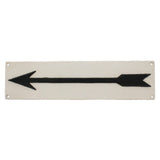 Rectangular Metal Frame Wall Sign with Arrow Sign, White and Black