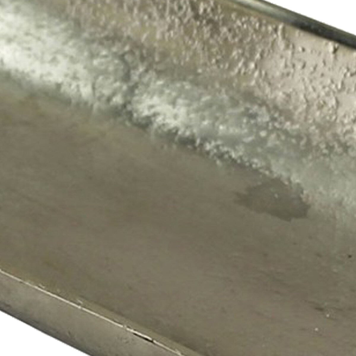 Rectangular Metal Tray with Cut Out Handles, Large, Set of 2, Silver