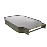 Rectangular Metal Tray with Scalloped Raised Edges and Gold Rim, Brass
